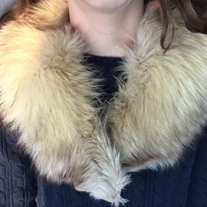 Lovely real fur collar scarf blur Fox fur Rare